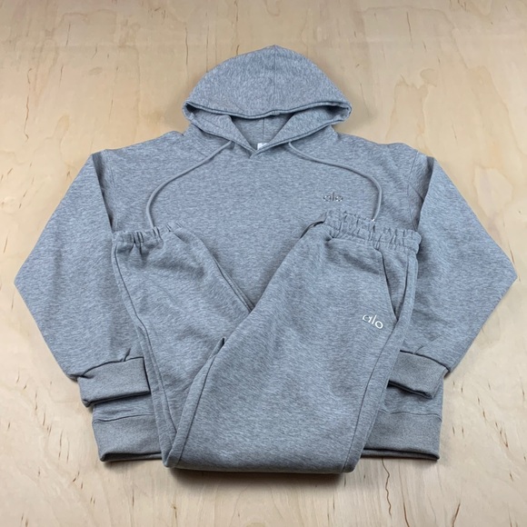 ALO Yoga Pants - ALO Yoga Gray Hoodie Set Size Small